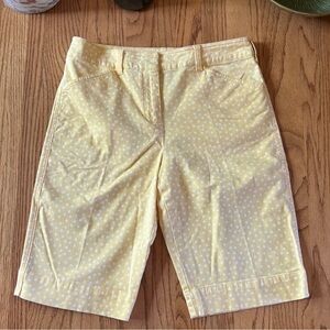 Jones New York Sport Womens Yellow Bermuda Short 8 polka dot